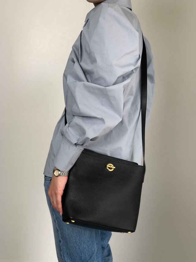 CELINE セリーヌ ショルダーバッグ ブラック マンテル レザー vintage ヴィンテージ オールド agj7jw