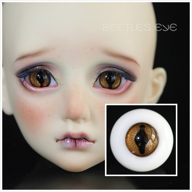 BJD人形用グラスアイ eye  動物目 獣瞳 ブラウン CA-04 【Beetles】 7mm/8.5mm/10.5mm/12mm/14mm/16mm/18mmサイズ人形用 球体関節人形用/Dolly Planet