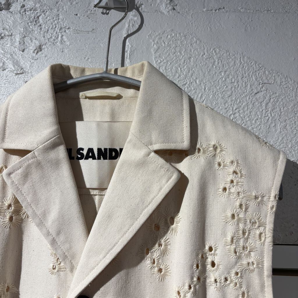 JIL SANDER ジルサンダー リネンジャケット JIL SANDER ジルサンダー 19AW Cutwork Sleeveless Jacket