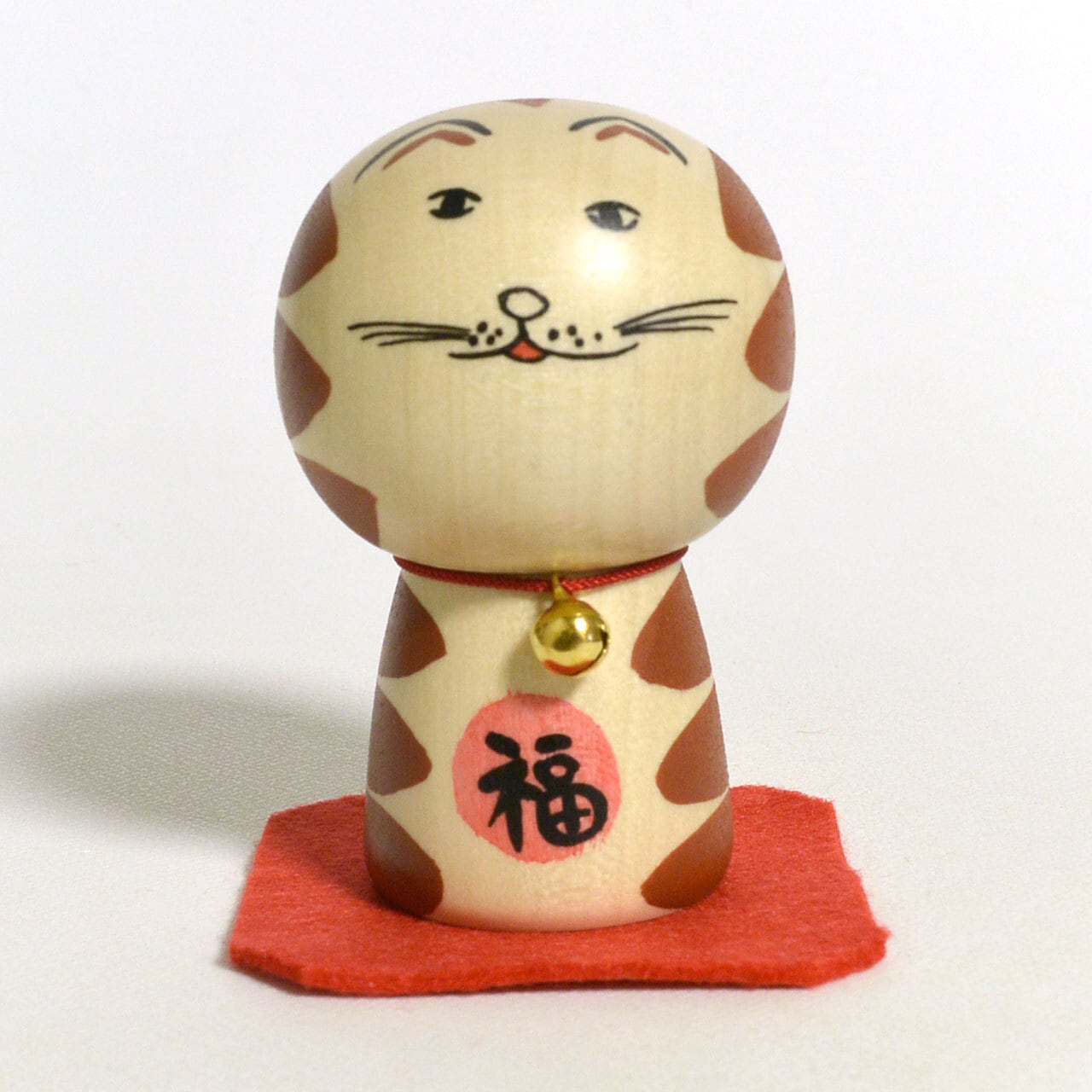 福ねここけし 約2寸 約6cm 鈴木敬 工人（作並系）#0358 | コケシア