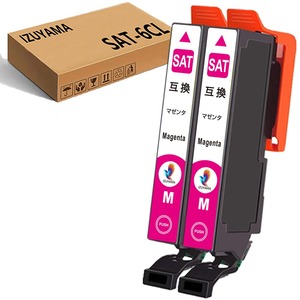 【在庫処分】エプソン用 SAT-6CL 互換インクカートリッジ【SAT-M マゼンタ 2本セット】サツマイモ インク 増量 対応機種:EP-712A EP-713A EP-714A EP-715A EP-812A EP-813A EP-814A EP-815A『最新ICチップ搭載/残量表示/個包装』ISO14001/ISO9001認証工場