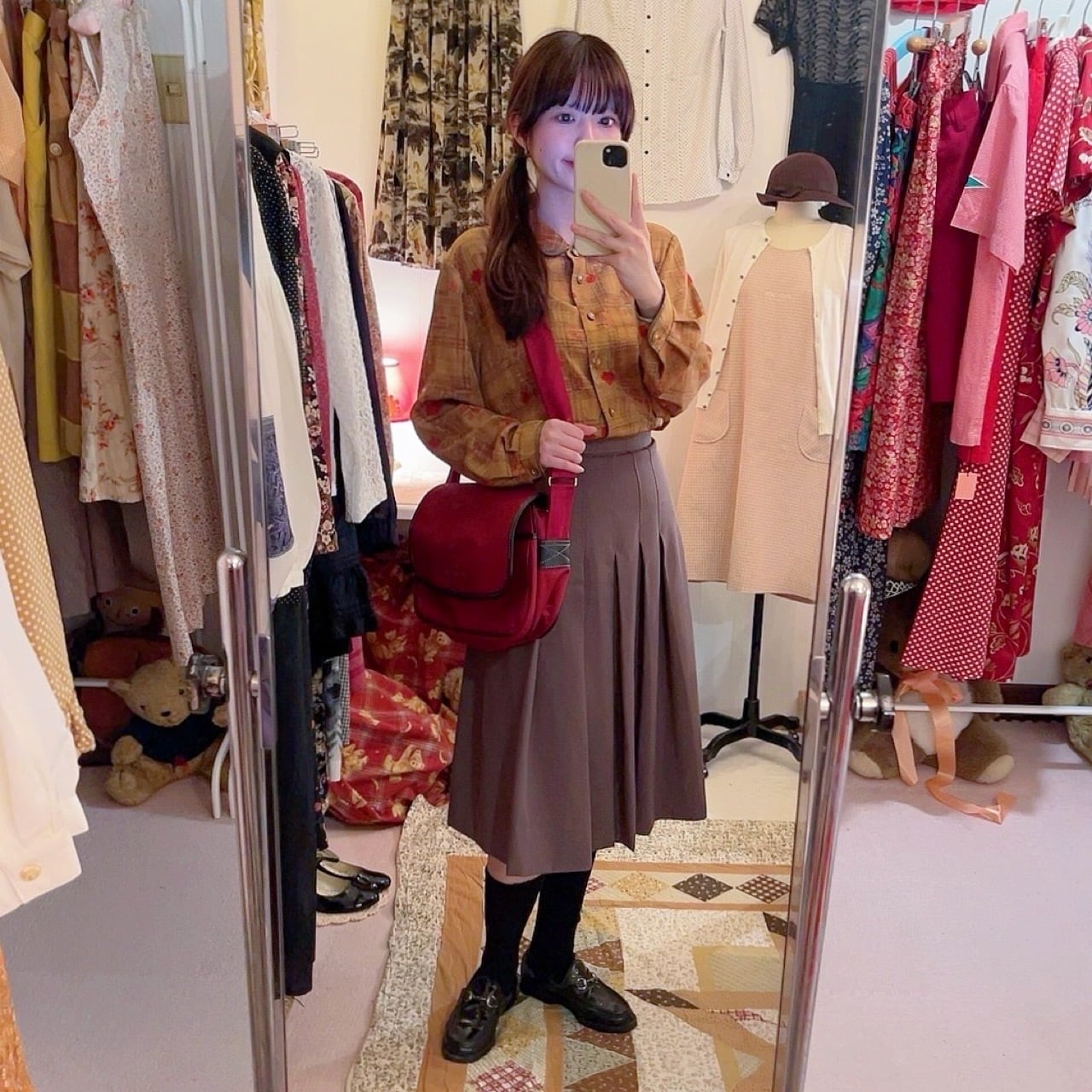 GIANNI VALENTINO / wine red shoulder bag