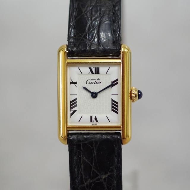 ※Reserved items※ Cartier カルティエ マストタンク クォーツ GP×革 Dバックル 腕時計 レディース 1591