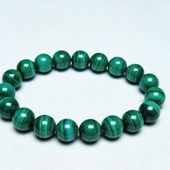 マラカイト ブレスレット 10mm 一点物 メール便可 [M便 1/10] 111-40425