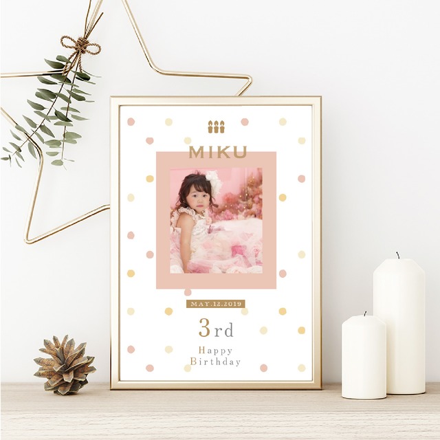 送料込 写真入り アニバーサリーポスター お誕生日ポスター バースデーポスター キッズポスター ポスター ステッカー Lineスタンプ Nananao