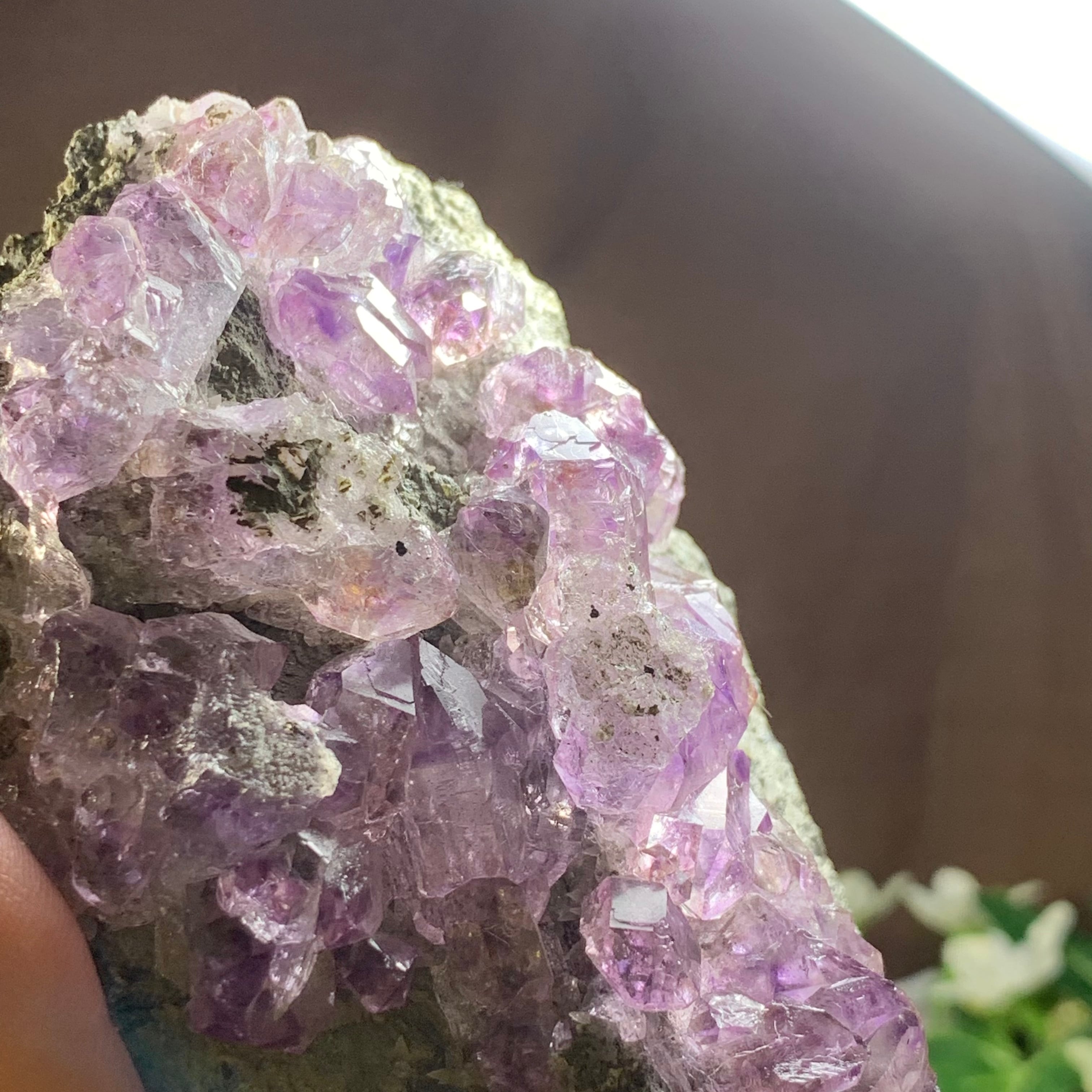 マハラシュトラ産アメジストクラスター×フローライトハリネズミ