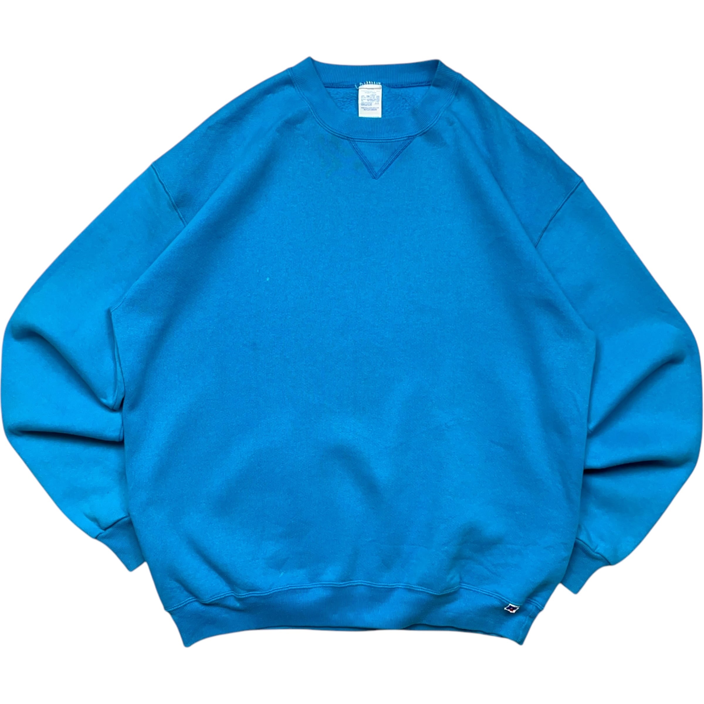 《XL》russell athletic ラッセルアスレチック スウェット 無地 ライトブルー 80年代 〜 no.6212