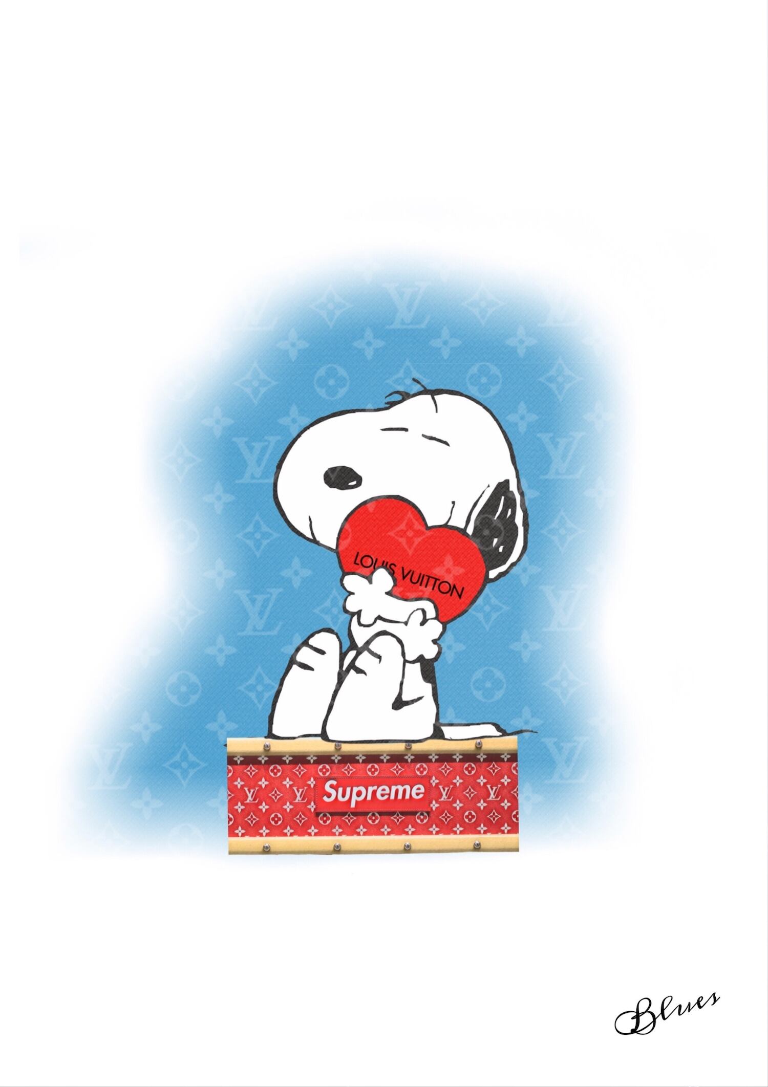 ルイヴィトンモノグラム スヌーピー オマージュアート a1サイズ Blues Make Sense Art Gallery
