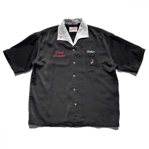 Vintage S/S Bowling Shirt [Dragonfly Clothing Company] [1990s-] Black x White