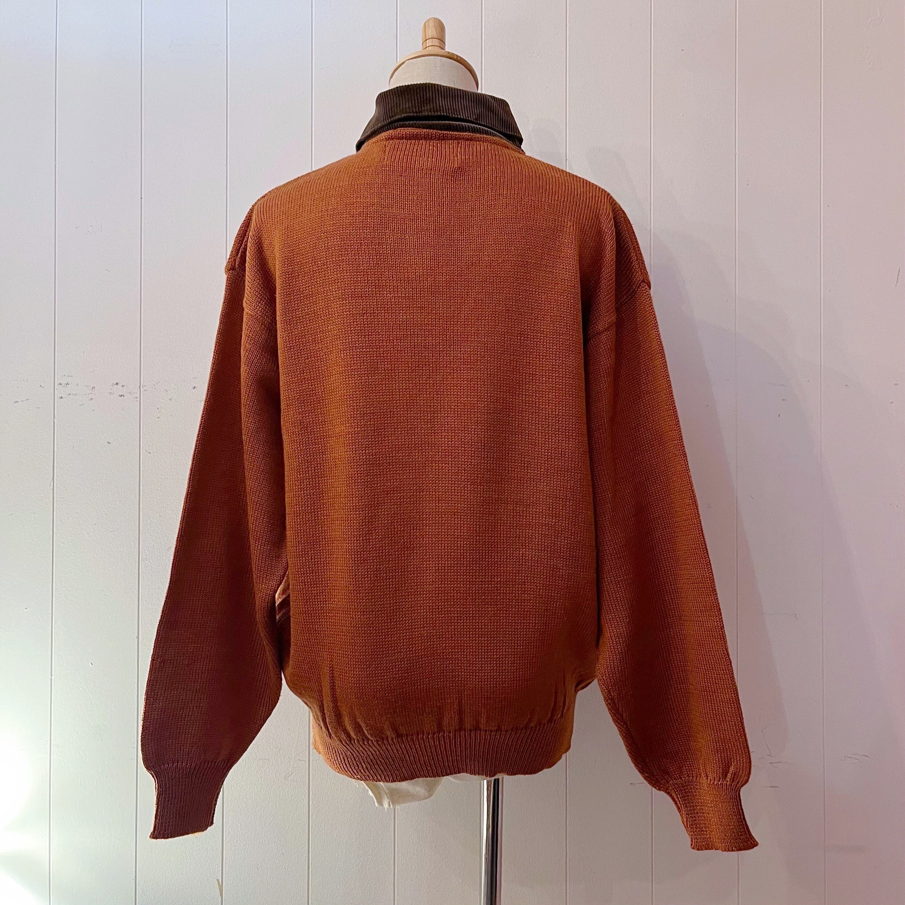 dog embroidery corduroy collar knit