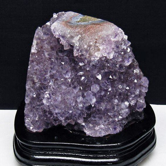 1.8Kg アメジスト クラスター ウルグアイ産 アメジスト 原石 amethyst 台座付属 花型 一点物  182-7093