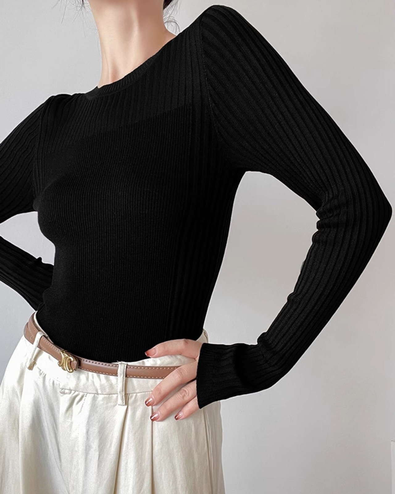 Slim fit rib Knit T20192