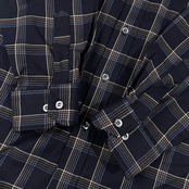 DAKS ダックス チェック 長袖シャツ L/ネイビー系 メンズ