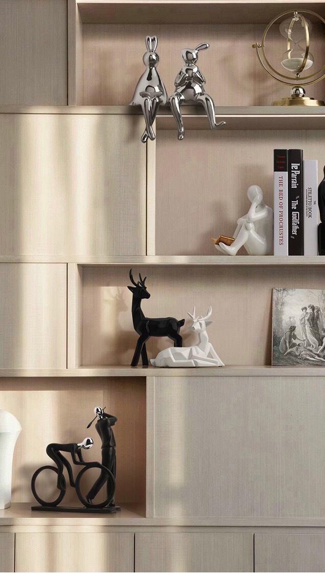 可愛い 置物 2点セット 本置 人型 これ一つでかなりオシャレに