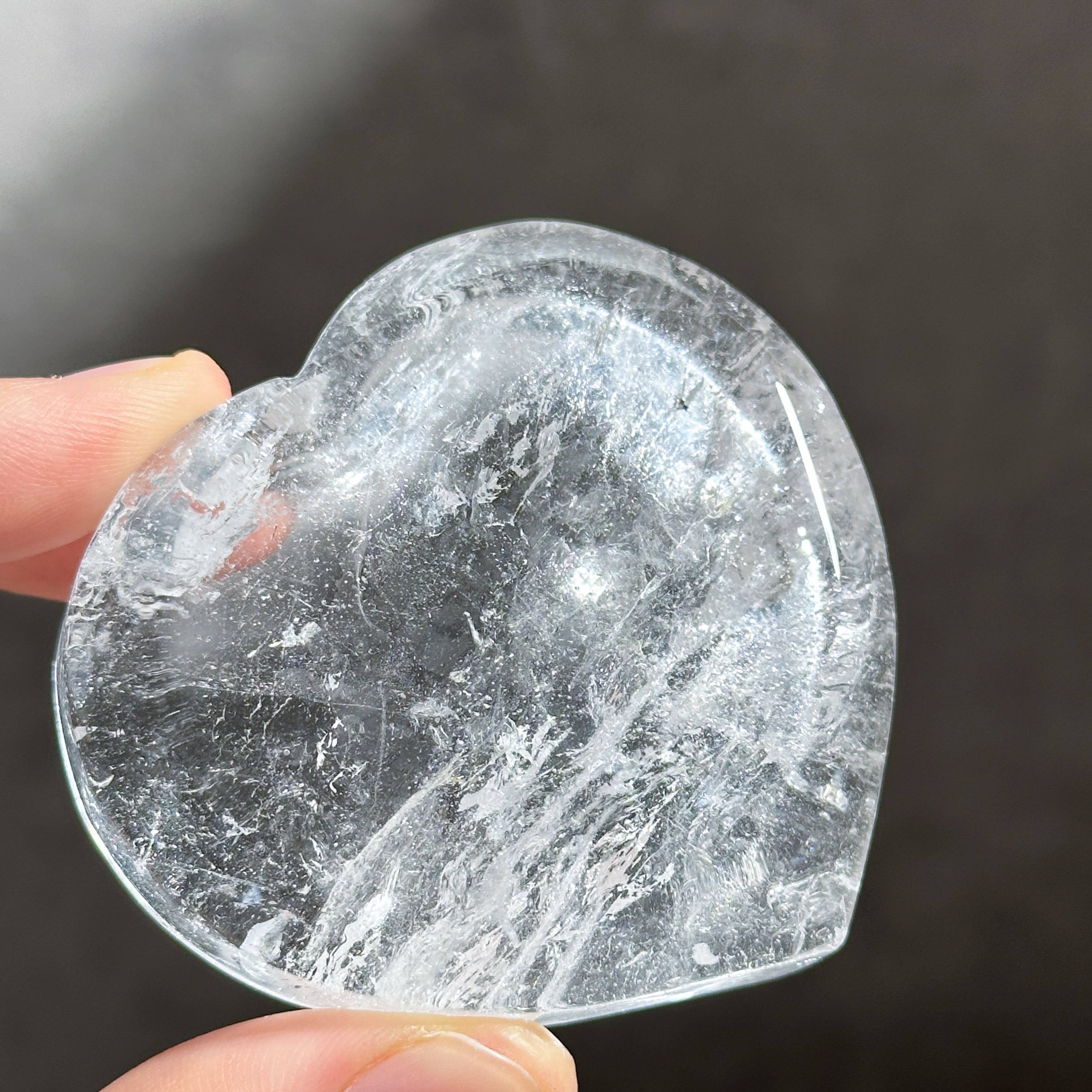 クリアクォーツハート型のうつわ 43◇ Clear Quartz ◇ 天然石・鉱物