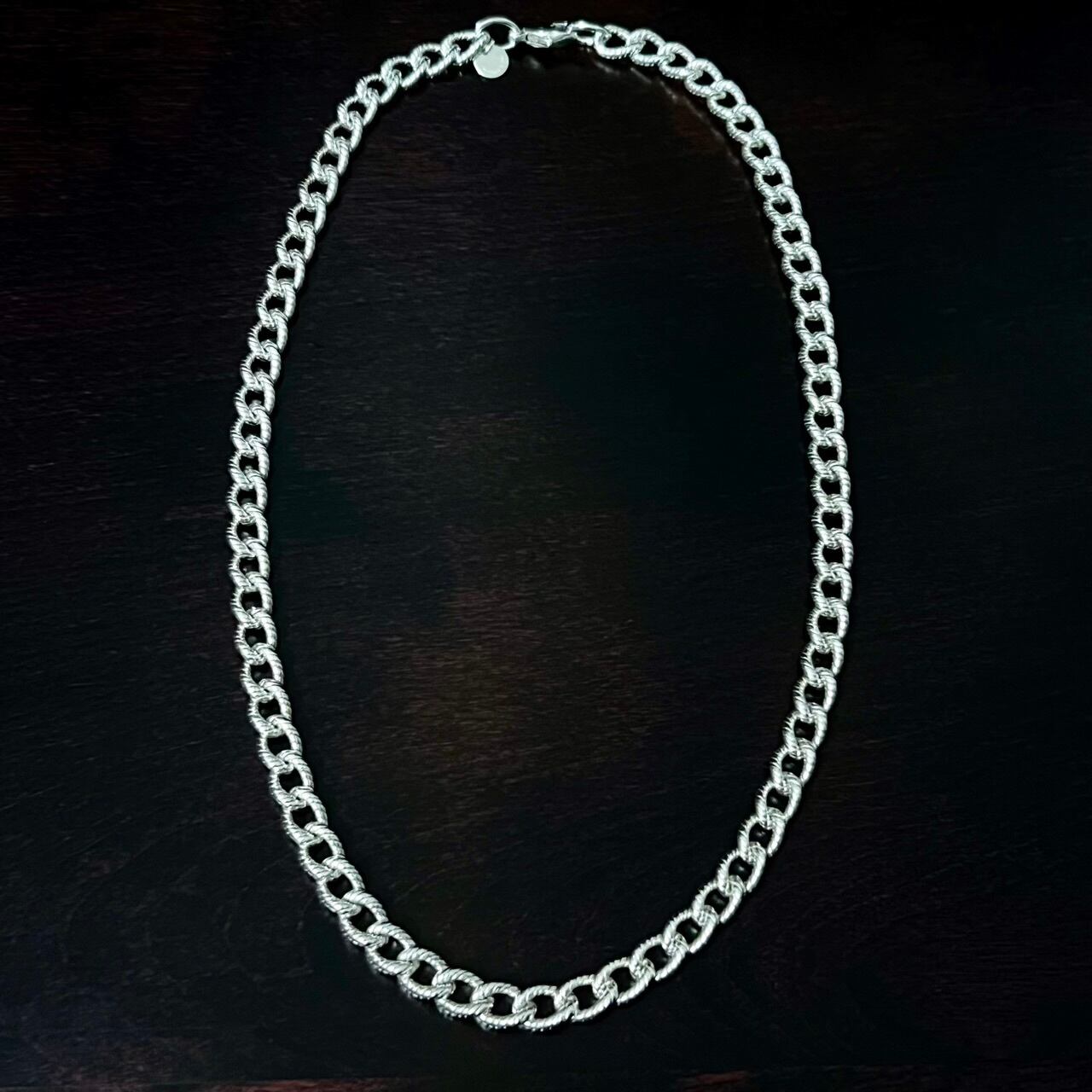 VINTAGE TIFFANY & CO. Rope Pattern Curb Chain Necklace Sterling