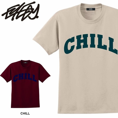 【eye-tm155】EYEDY アイディー CHILL チル カレッジT カレッジTシャツ 半袖 tシャツ 大きいサイズ メンズ レディース おしゃれ ストリート 綿 コットン スケート