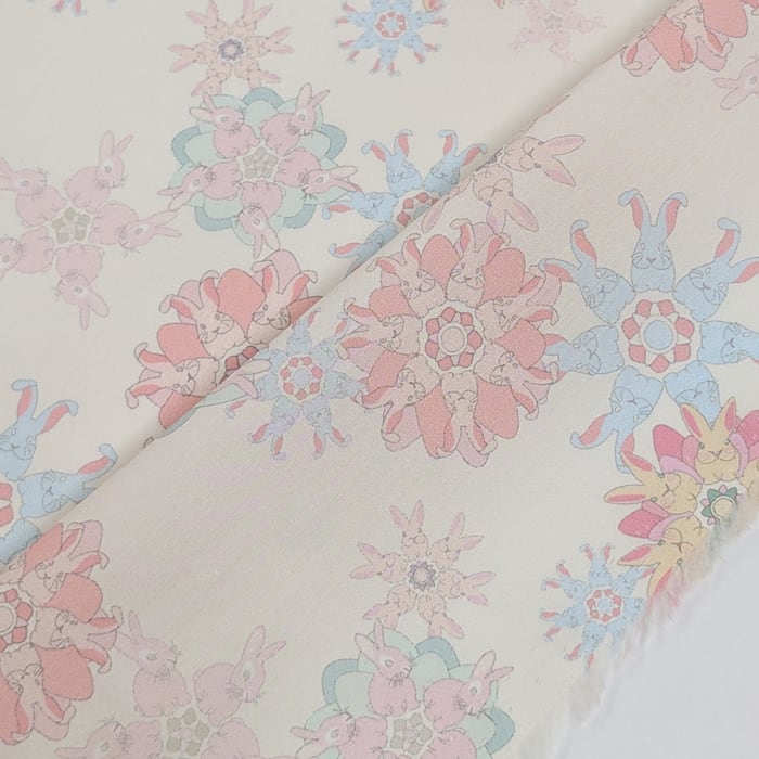 輸入 リバティ・ファブリックス タナローン Lucky Rabbits ラッキー・ラビッツ クリームカラー 約130×50cm