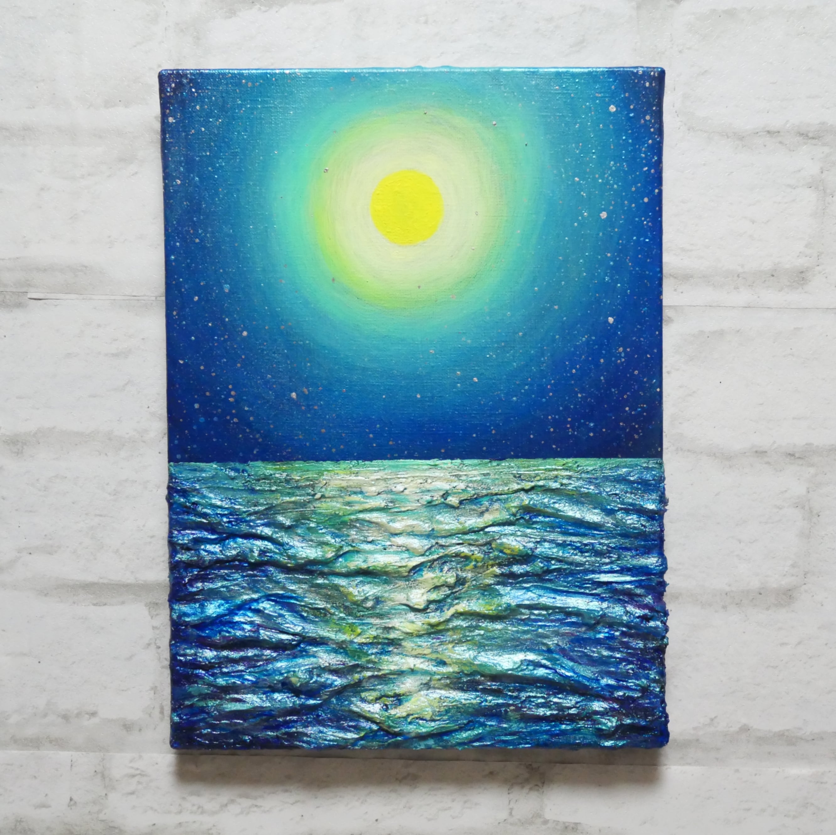 油絵 油彩 油彩画 絵 絵画【満月の海 】F4号 | HIROSHI1990 油絵 油彩 油彩画 絵 絵画【満月の海 】F4号 | HIROSHI1990