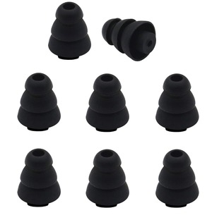 【新着特価】A-Focus 3フランジ イヤーピース 3フランジイヤーパッド SHU-RE KLIP-SCH Ety-motic WES-TONE 等イヤホンに対応 トリプルフランジ イヤーピース 4ペア入り 【ブラック】【Sサイズ】