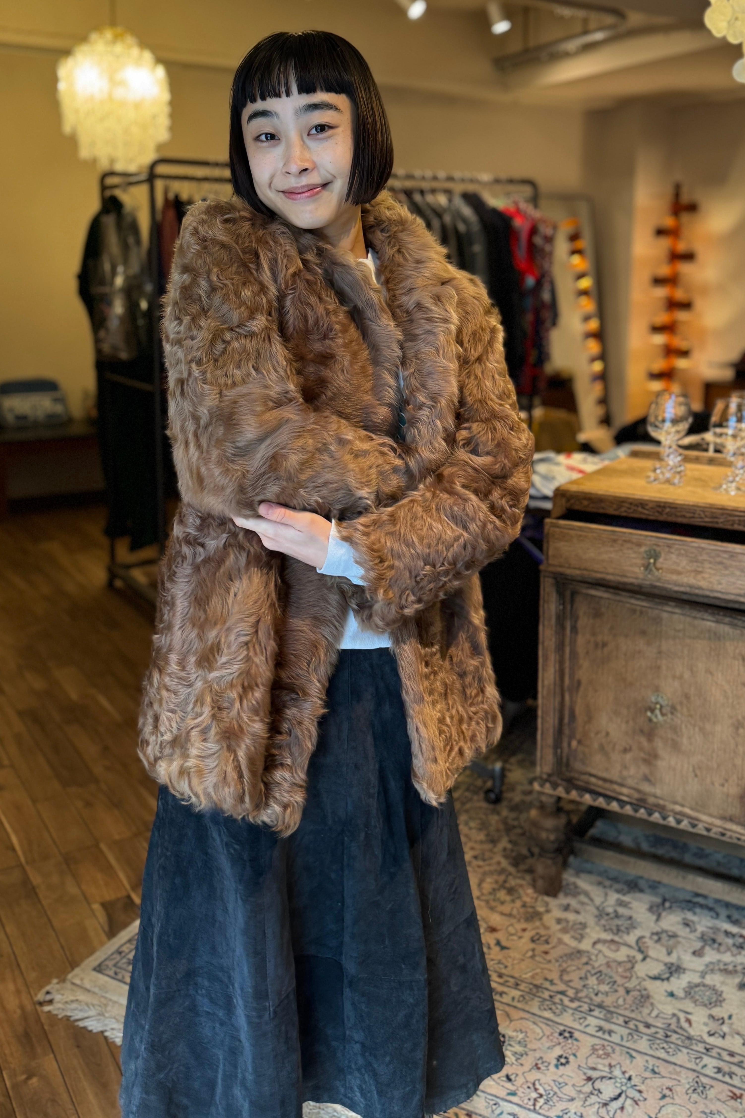 ライトブラウンラムファーコート | DROOMTUIN_VINTAGE ライトブラウンラムファーコート | DROOMTUIN_VINTAGE
