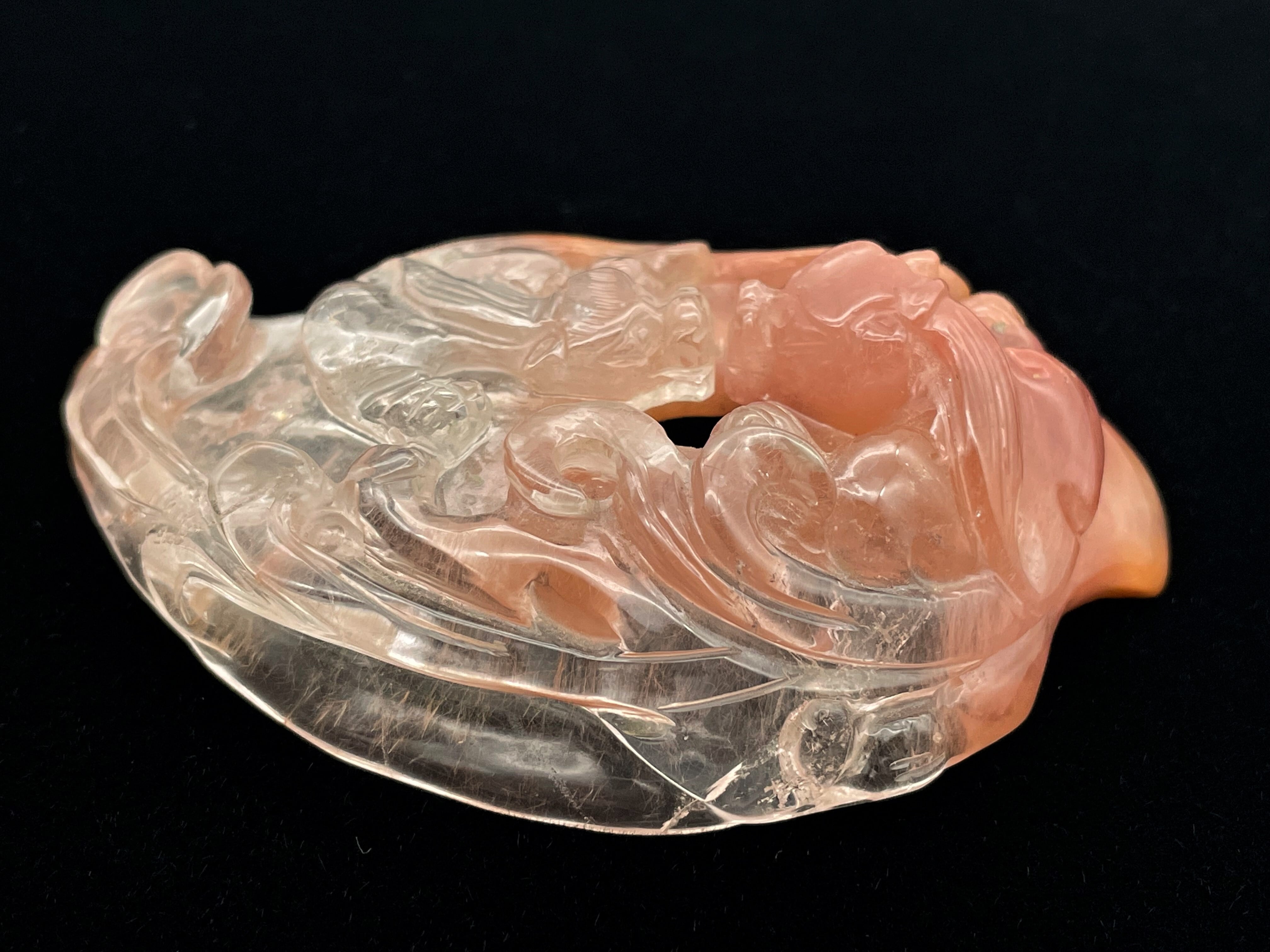 龍型陰陽ポリッシュデザイン（レッドルチルクォーツ）