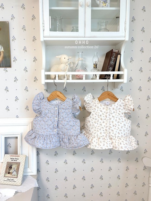 ohho［取寄］rose quilting frill vest 26autumn