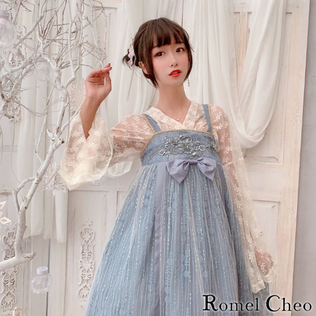 Romelcheo ハイウエスト ワンピース ジャンパースカート ロリータ ドール系 妹系 チマ チョゴリ 韓国風 コリアン オルチャン ファッション ふんわり ゆめかわ かわいい Aライン リボン 花柄 裾フリル ロメルチェオ Romelcheo Romelcheo ハイウエスト ワンピース ジャンパースカート ロリータ ドール系 妹系 チマ チョゴリ 韓国風 コリアン オルチャン ファッション ふんわり ゆめかわ かわいい Aライン リボン 花柄 裾フリル ロメルチェオ Romelcheo