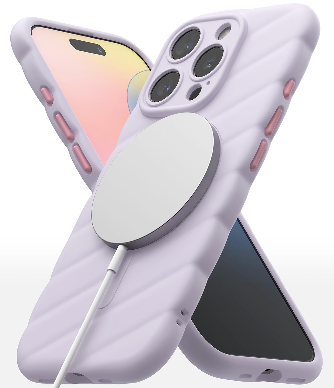 【Ringke】iPhone 16 Pro 対応 ケース マカロンシリコン(マグネットライトパープル)
