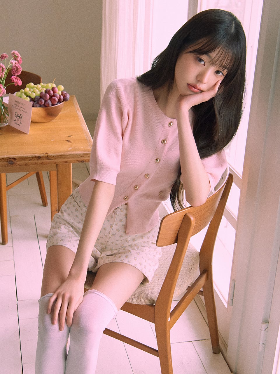 ROLAROLA] FLOWER HALF PANTS IVORY 正規品 韓国ブランド 韓国