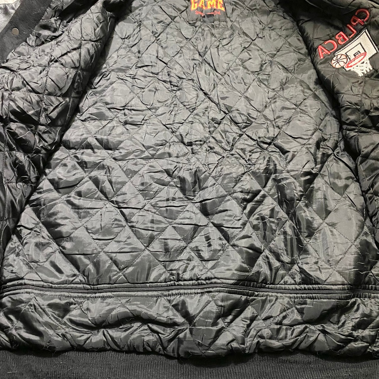 old leather sleeves all black blouson “CPLBCA”