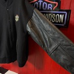 MURPHYS IRISH STOUT ビール　ウール×レザー　スタジャン　刺繍ロゴ　本革　ブラック　XL マーフィーズ　アイリッシュスタウト