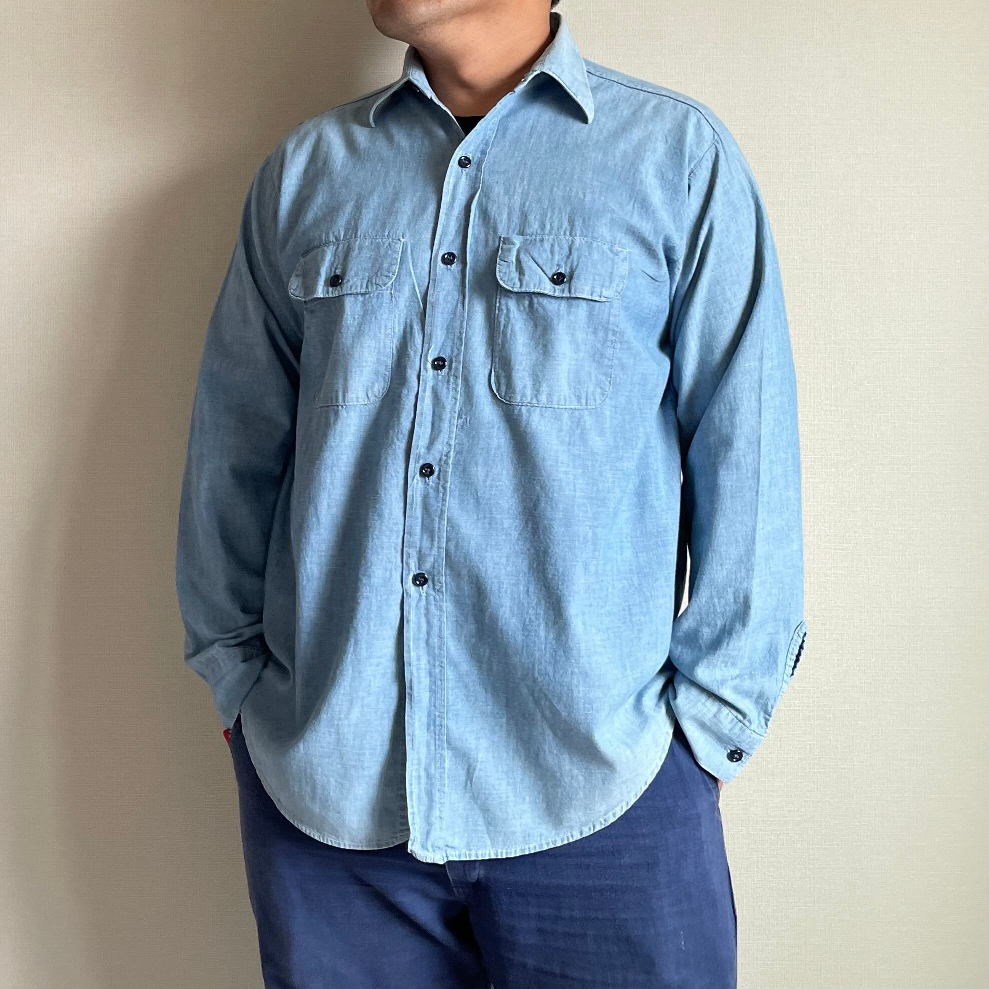 Sz:16H】60s~ ファイブブラザー FIVEBROTHER シャンブレーシャツ