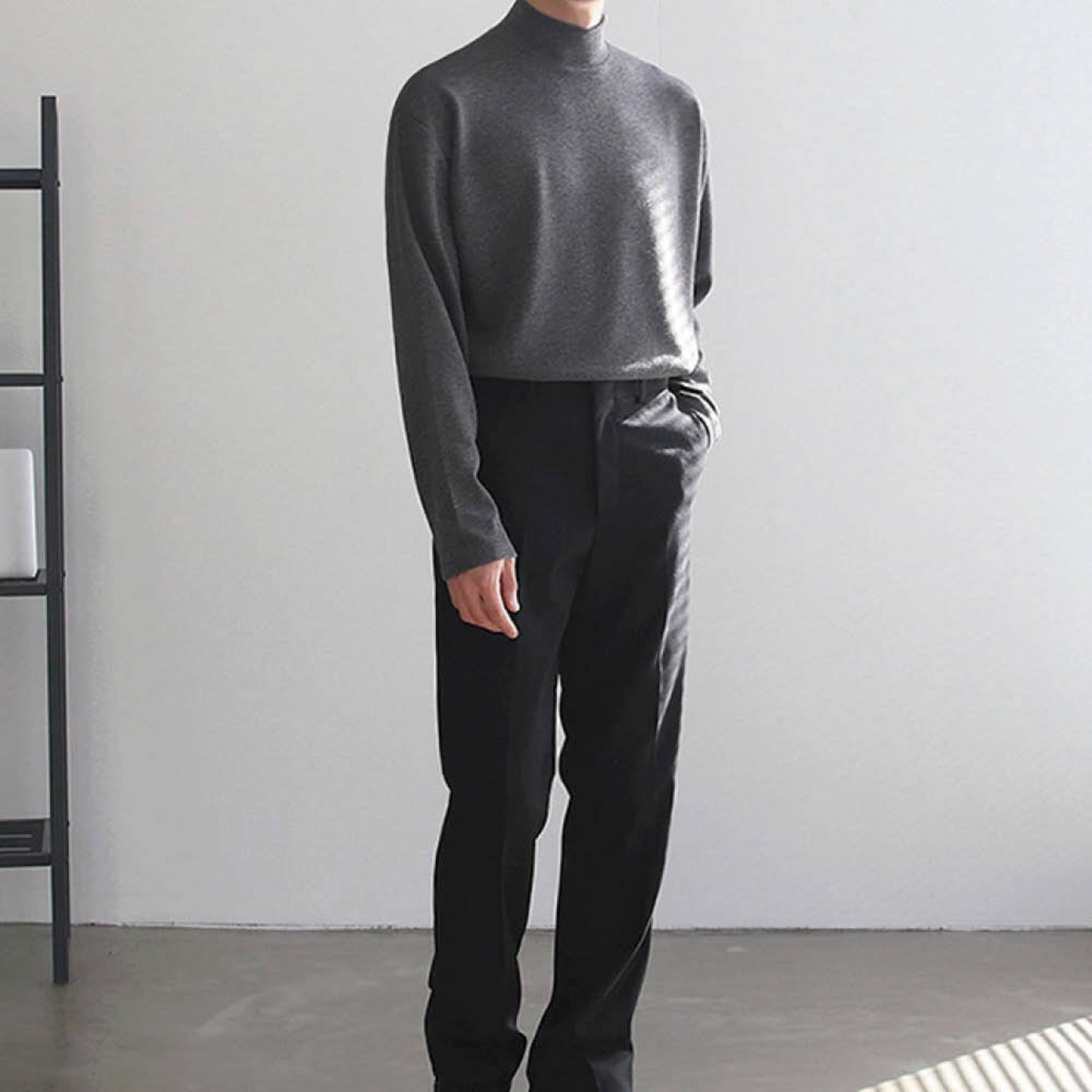 ベーシックモックネックロングTシャツ　MT0080053