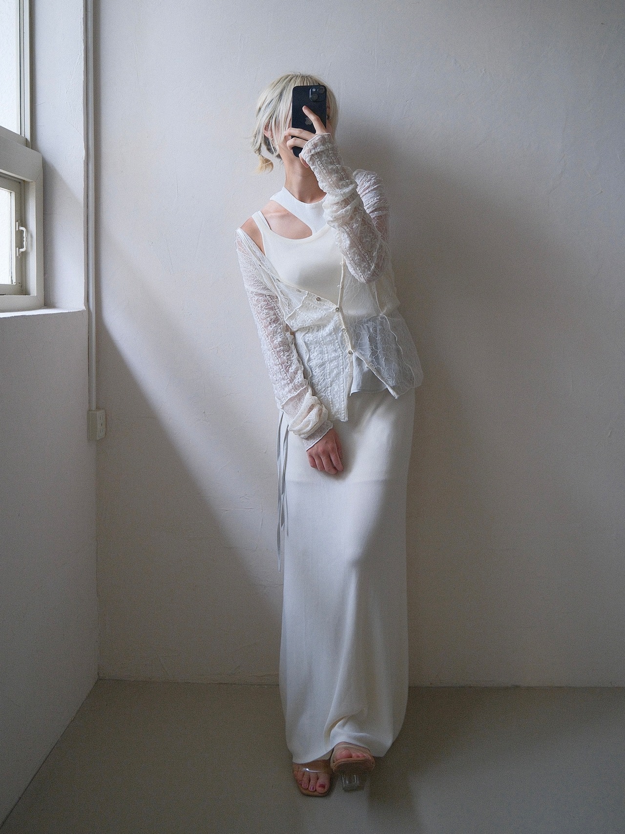 Open Circle Layered Dress / WHITE - 2
