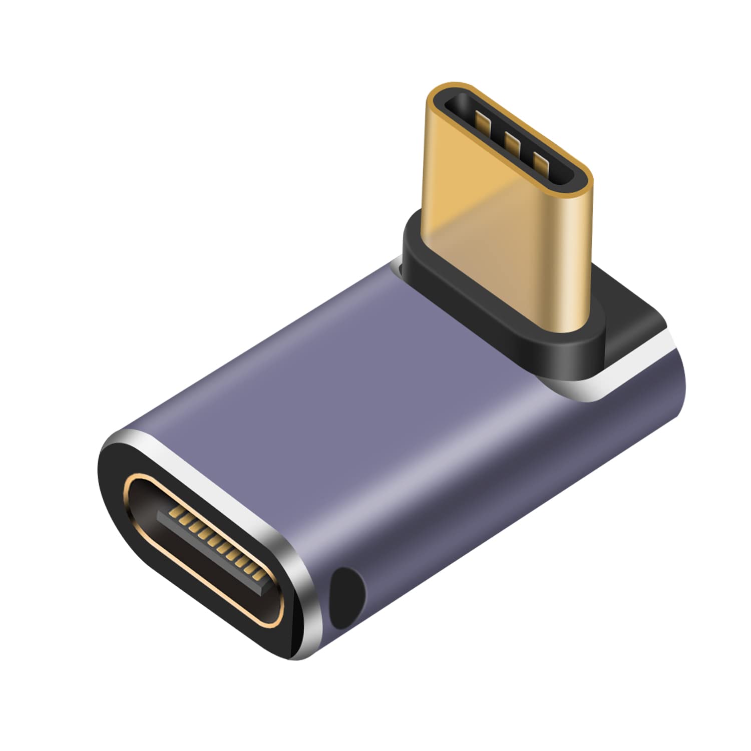 Poyiccot タイプC L字 USB C 変換アダプタ【240W/40Gbps/8k@60Hz】Type Cオスメスアダプタ、L型 USB C タイプC 変換 アダプタ 高速データ転送 5A急速充電 USB4メス 延長アダプタThunderbolt 4対応 MacBook Pro/MacBook Air 用 (1個セット)