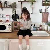 韓国子供服 / 26Autumn / 〖取寄〗second moment / パフストライプTシャツ / キッズ服 / 女子服 *XS~JL*