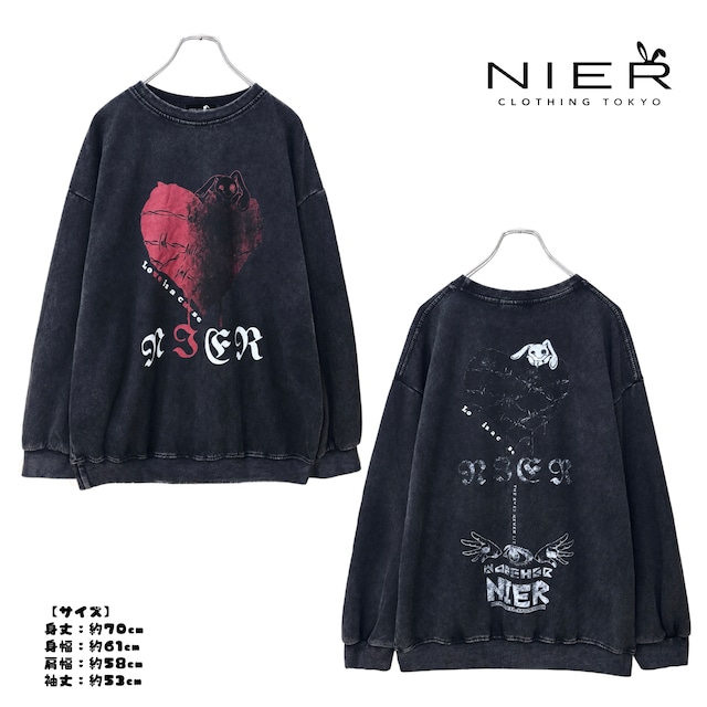【NieRの日限定早い者勝ち大特価】OVER SIZE UNISEX VINTAGE PULLOVER【BARBED HEART】