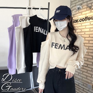 【韓国通販 dgo】letter print off-shoulder tops 4colors（B1302）