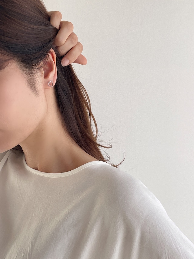 (即納) Fil. / Heat&pearl earrings 4set | 2color