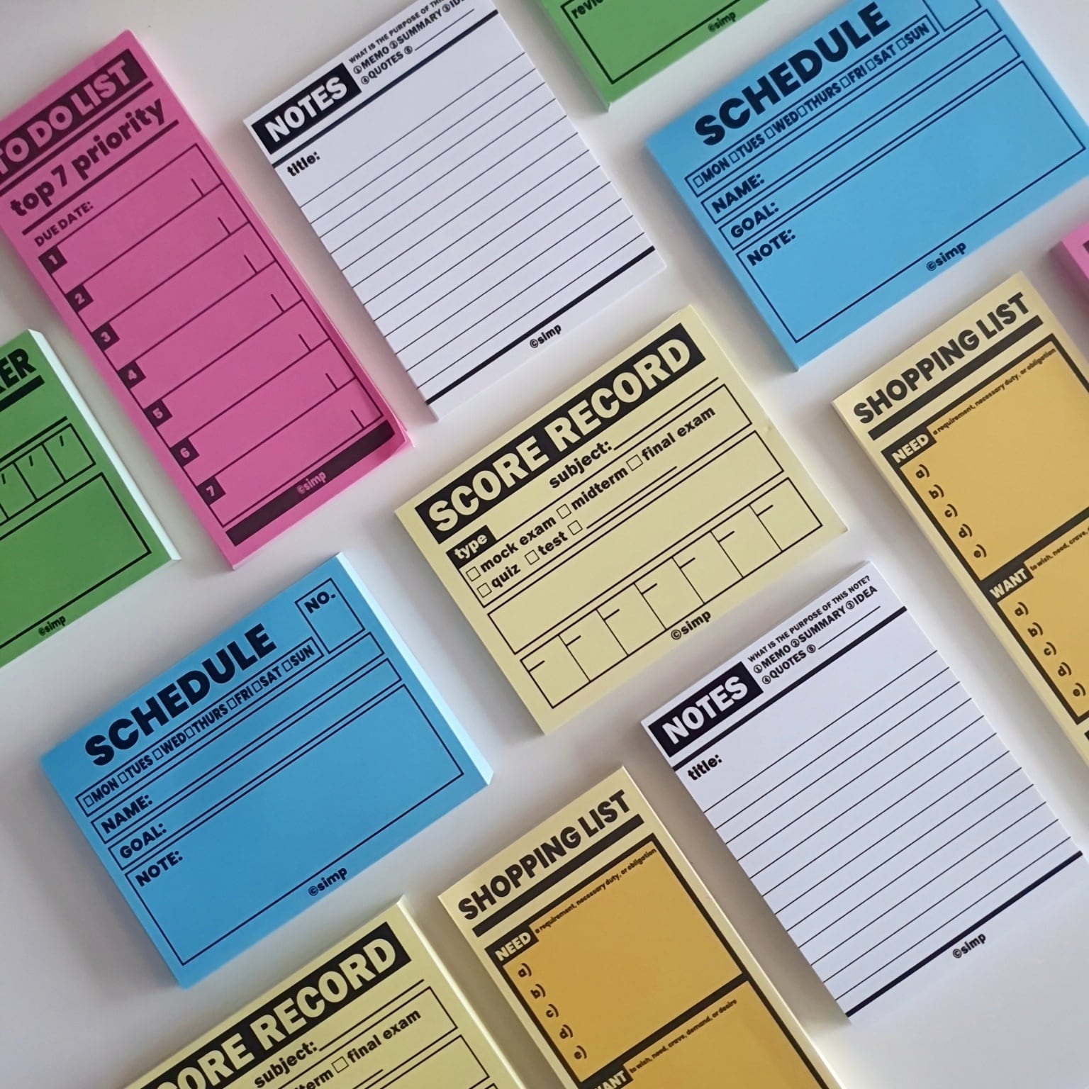 simp】メモ帳 LIFE PATTERN（SCHEDULE , SCORE RECORD , NOTES