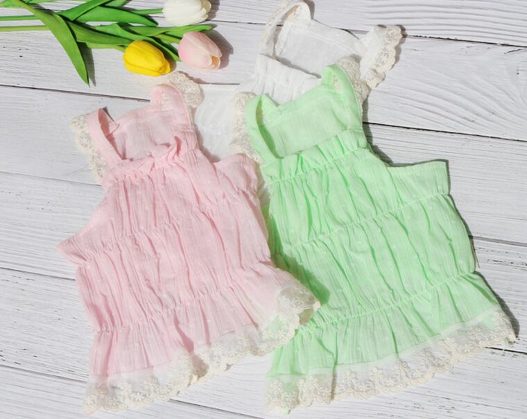 【SALE】romantic lace top S ~ XL 3color / 犬服 春夏 新作 お揃い ドッグウェア 薄手 涼しい タンクトップ 小型犬 中型犬 犬 服 袖なし ペット用品 ペット洋服 top114