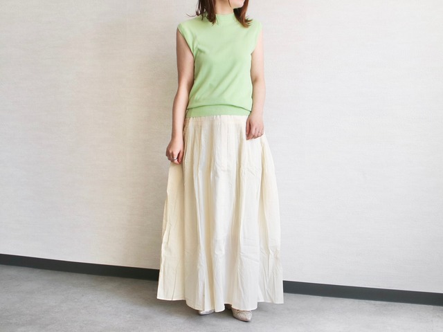 【Gicipi ジチピ】-OPALE- HONEYCOMB COTTON NO SLEEVE KNIT SEW ハニーカムコットンノースリーブニットソー 2417P (3COLORS)