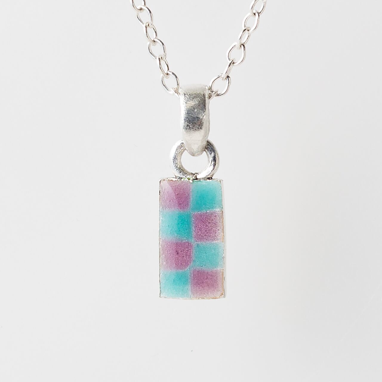 CHECK cyan & grape - necklace -