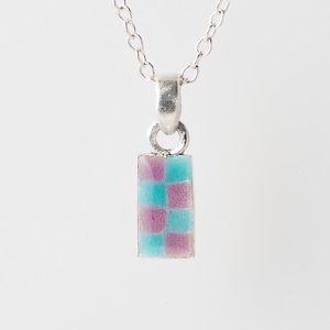 CHECK cyan & grape - necklace -