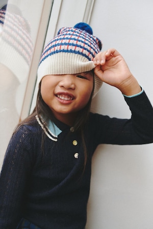 ＜FUB＞Kids マルチ ニットキャップ Multi Hat ( hazel melange/ light grey)