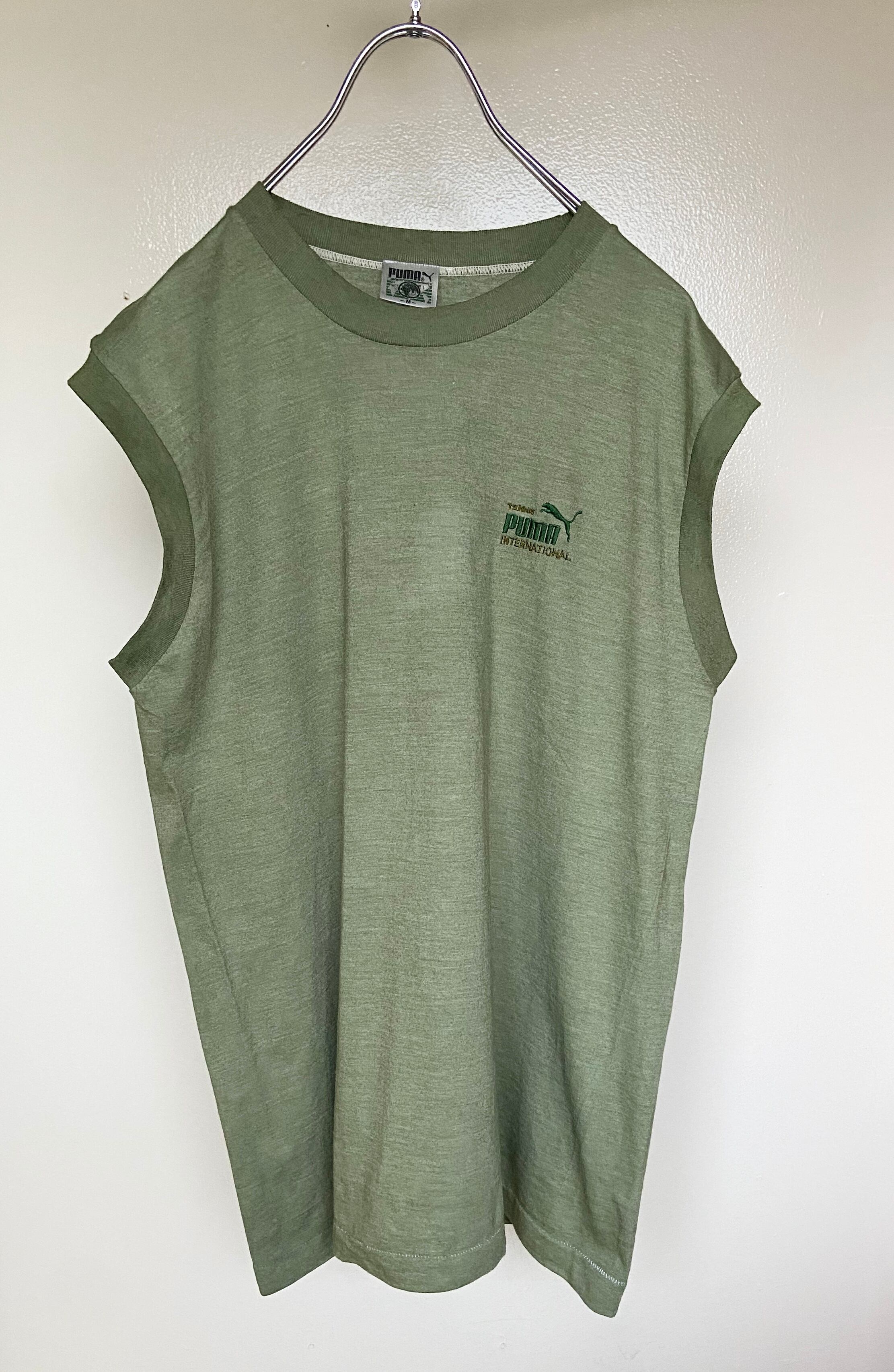 90s リメイク古着 PUMA/プーマ 刺繍 スウェットベスト アースカラー