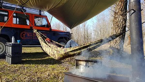 BUSHMEN ブッシュメン Hammock-CAMO with carabiners ハンモック 軽量 パラシュート