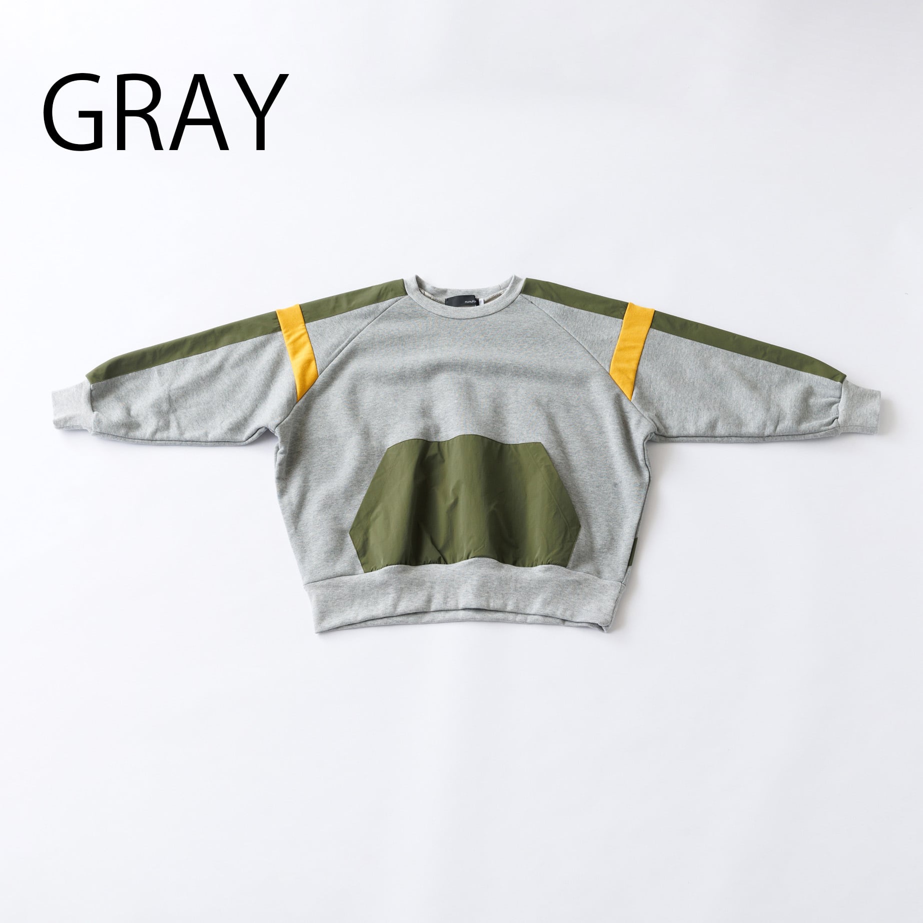 〈 nunuforme 25AW 〉 トリコロールトレーナー / Gray