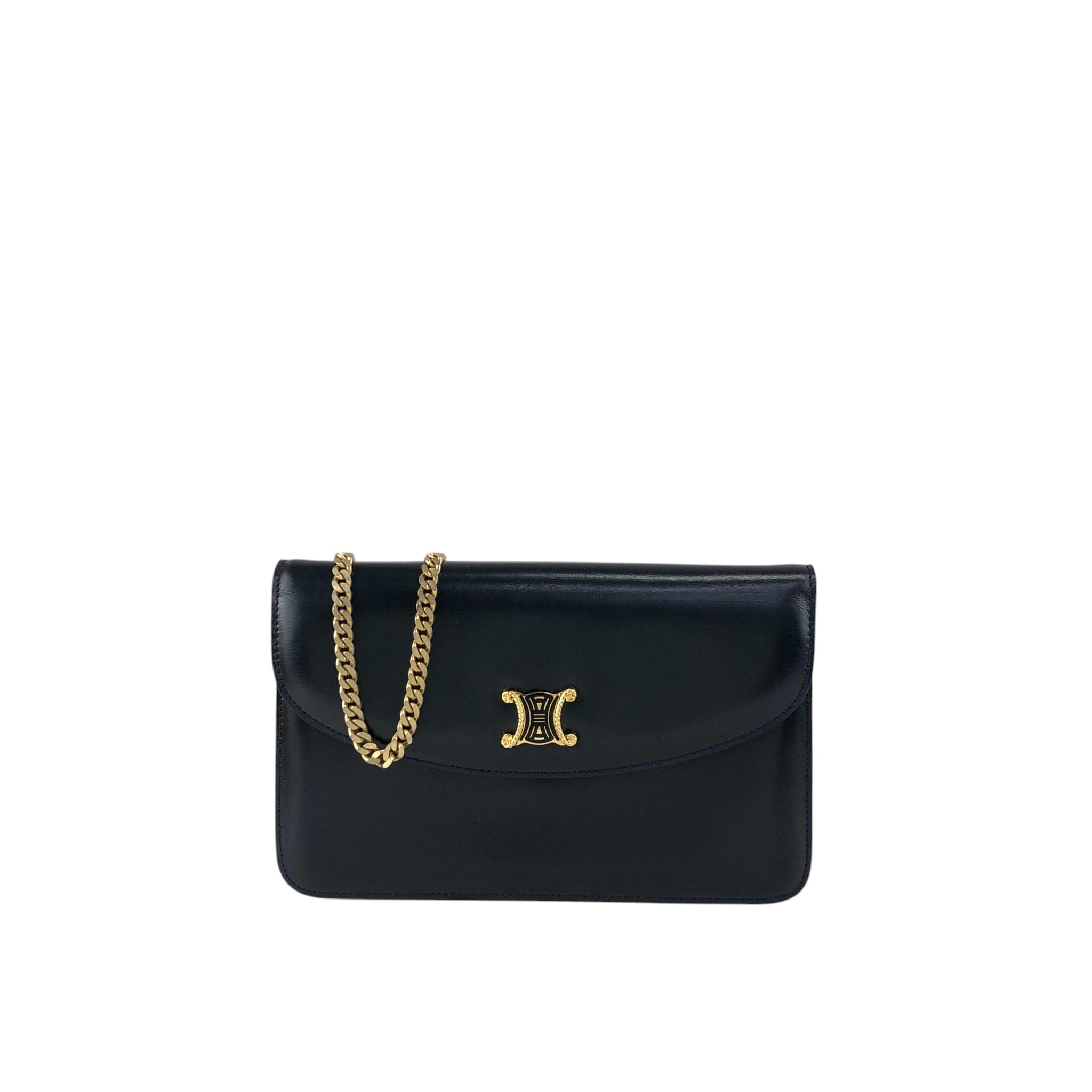 CELINE セリーヌ ショルダーバッグ ブラック トリオンフ レザー